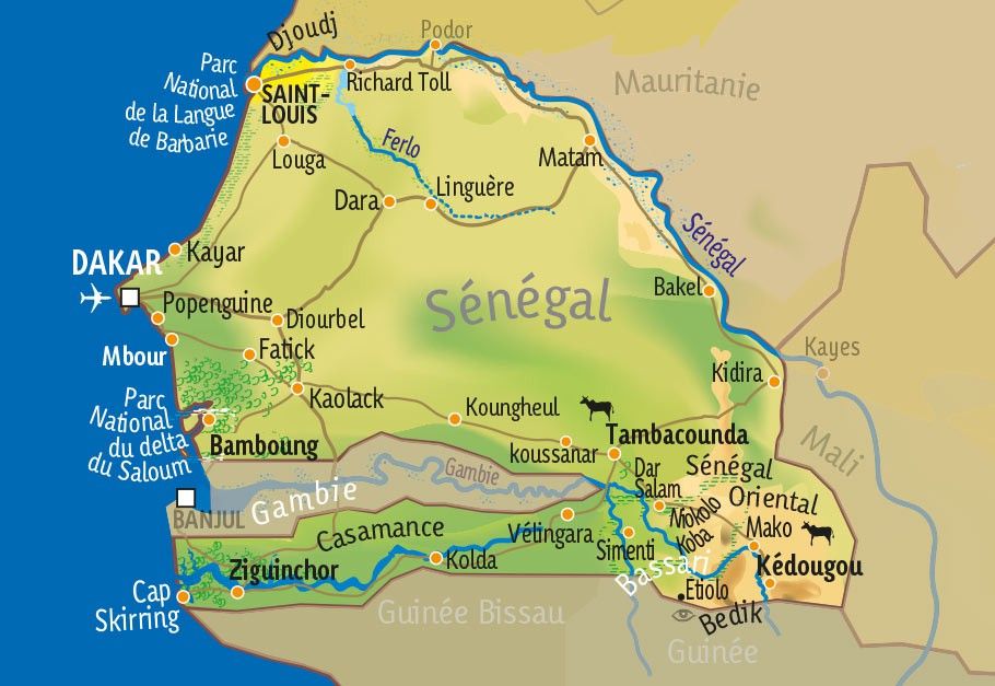 [KEY_MAP] - SENEGAL - Ethnies orientales - Niokolo Koba et Réserve du Boundou