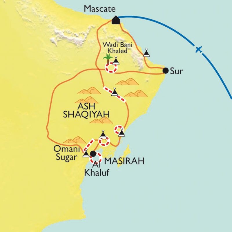 [KEY_MAP] - Oman - Du désert à l'océan, des Wahibas à Sugar Dunes