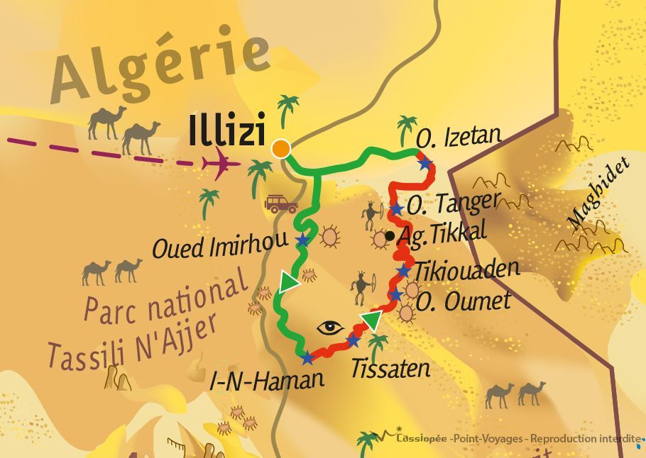 [KEY_MAP] - Algérie - Exploration Rupestre algérienne en randonnée chamelière