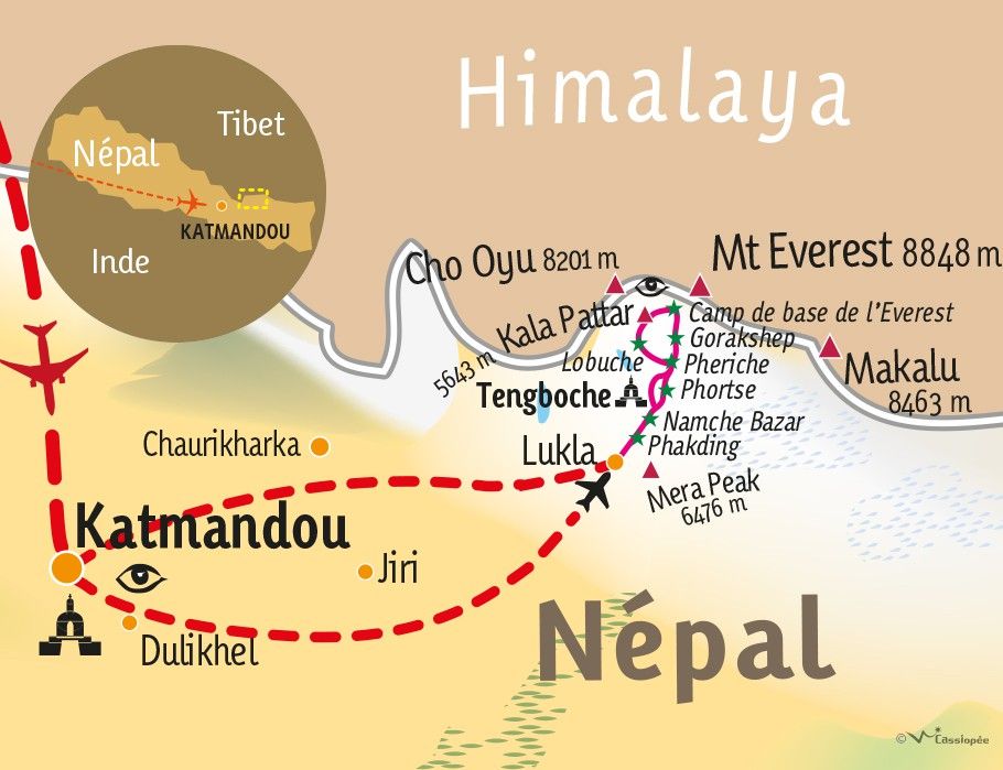 [KEY_MAP] - Népal  - Camp de base de l'Everest et Kala Pattar